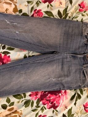 LC Lauren Conrad Light Blue Distressed Ankle Jeans circa 2016
